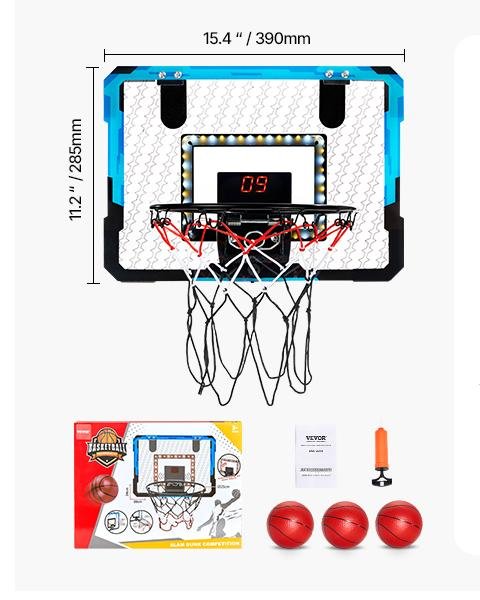Kit complet panier de basket mural pour enfants